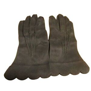 Vintage Women's Evening Gloves 7 1/2 1950's Wear Right Lex Suede Black Glamour